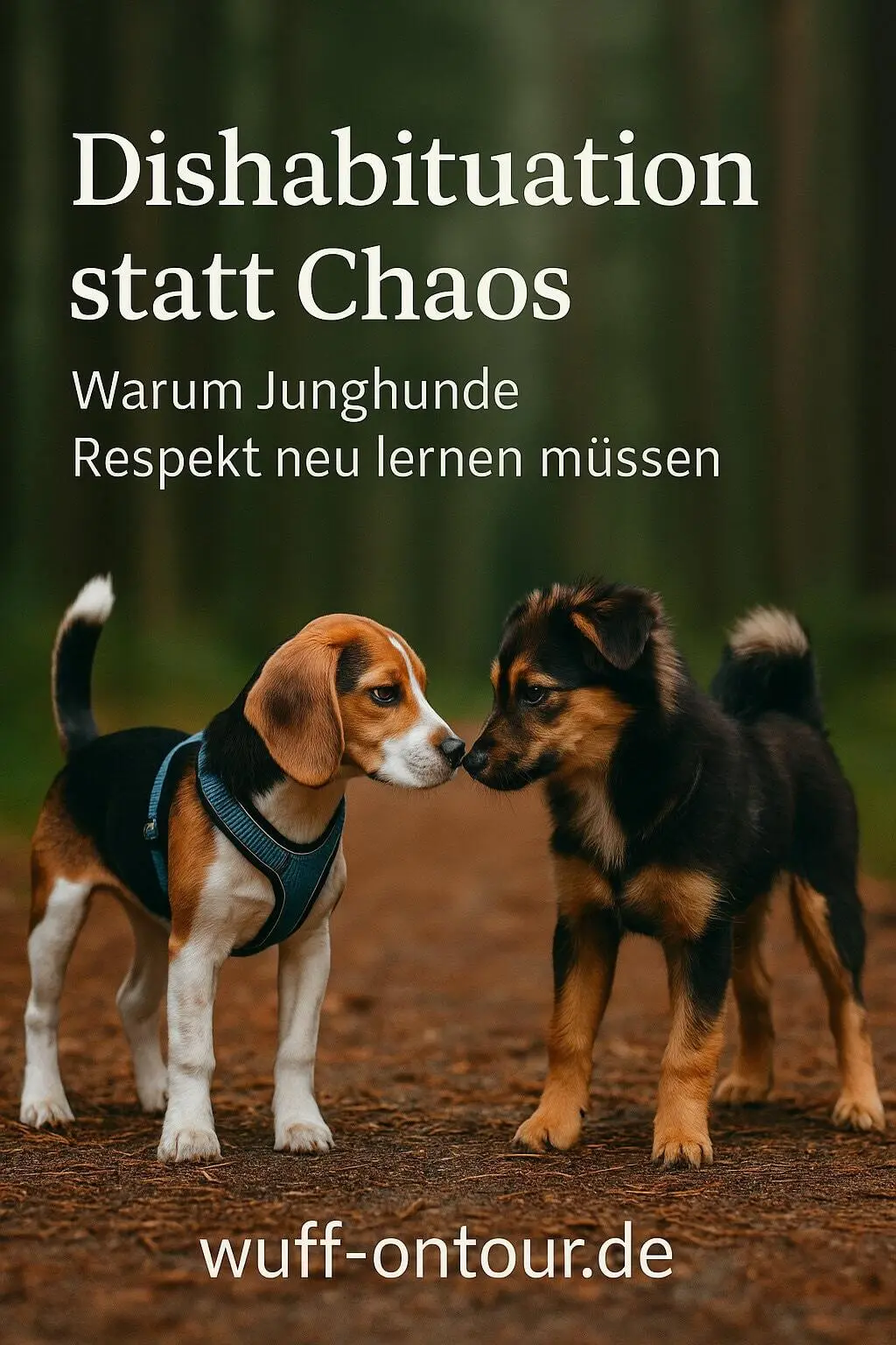 Zwei junge Hunde, "Dis habituation statt Chaos" Titelbild
