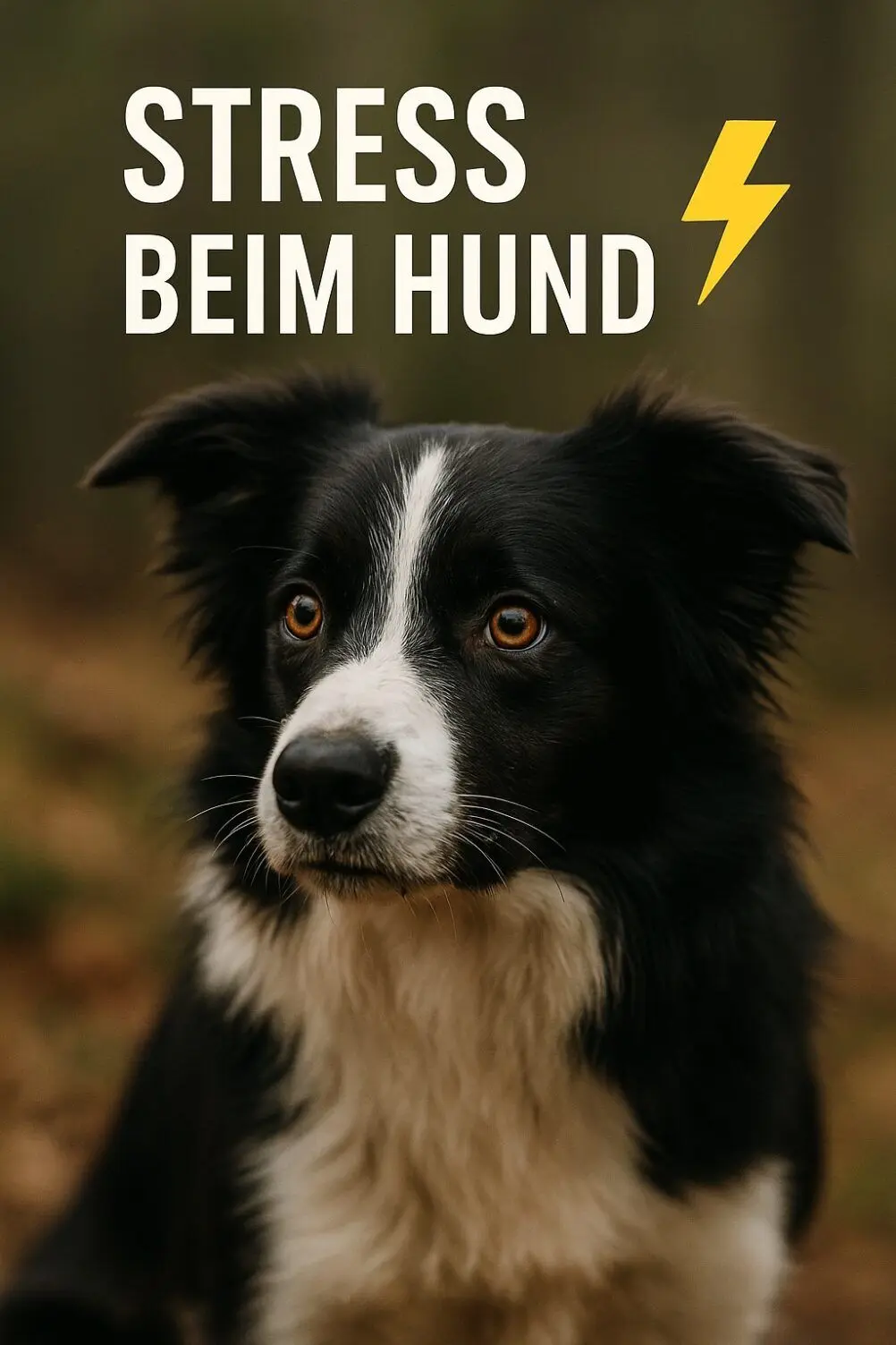 Hund wirkt gestresst im Wald