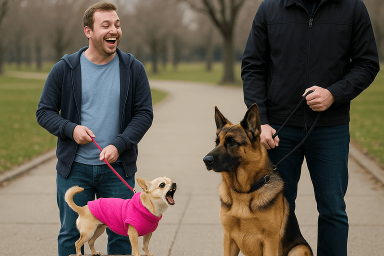 Probleme-kleiner-Hund-großer-Hund