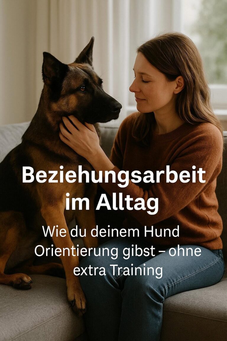 Hund und Halterin bei der Beziehungspflege.