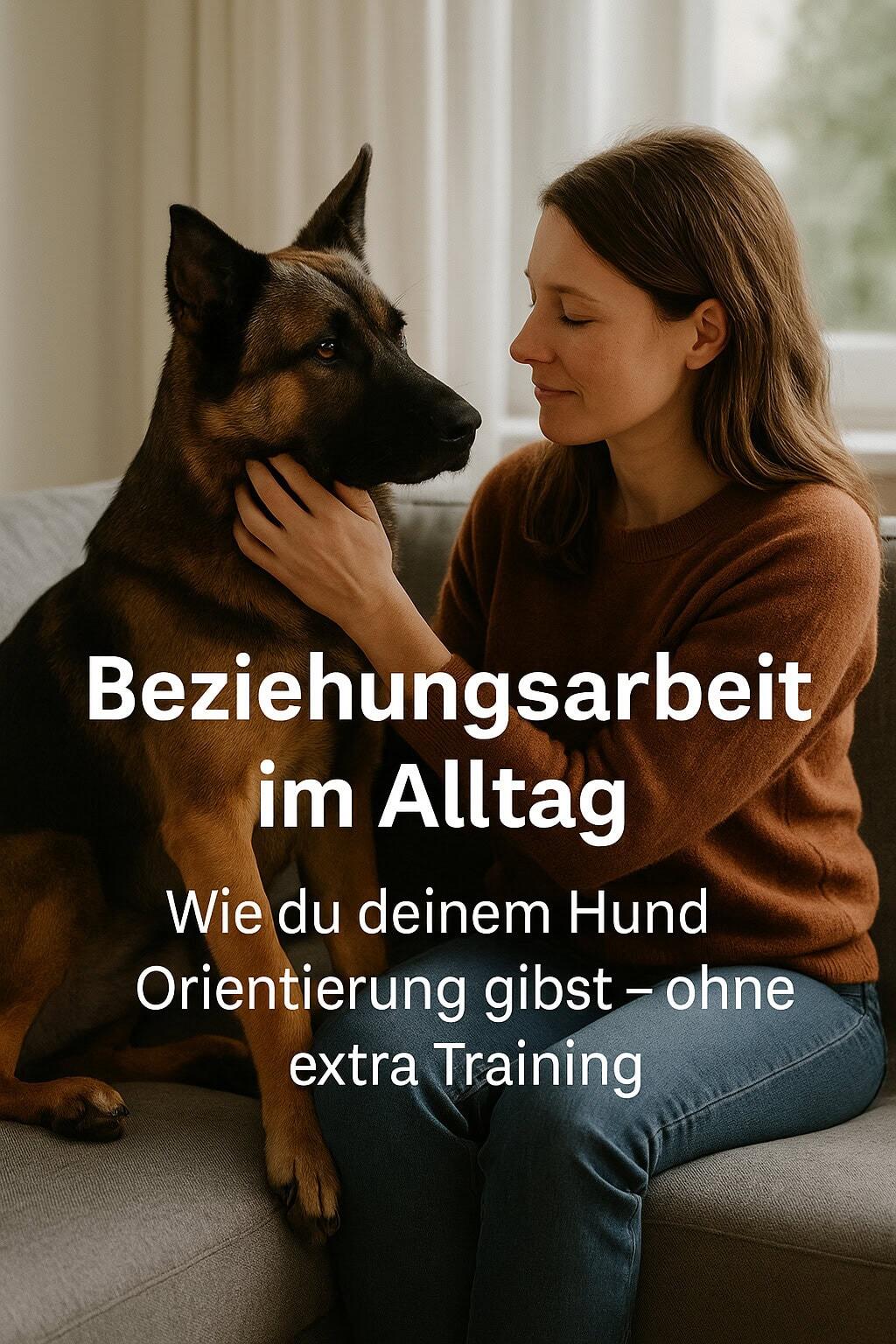 Hund und Halterin bei der Beziehungspflege.