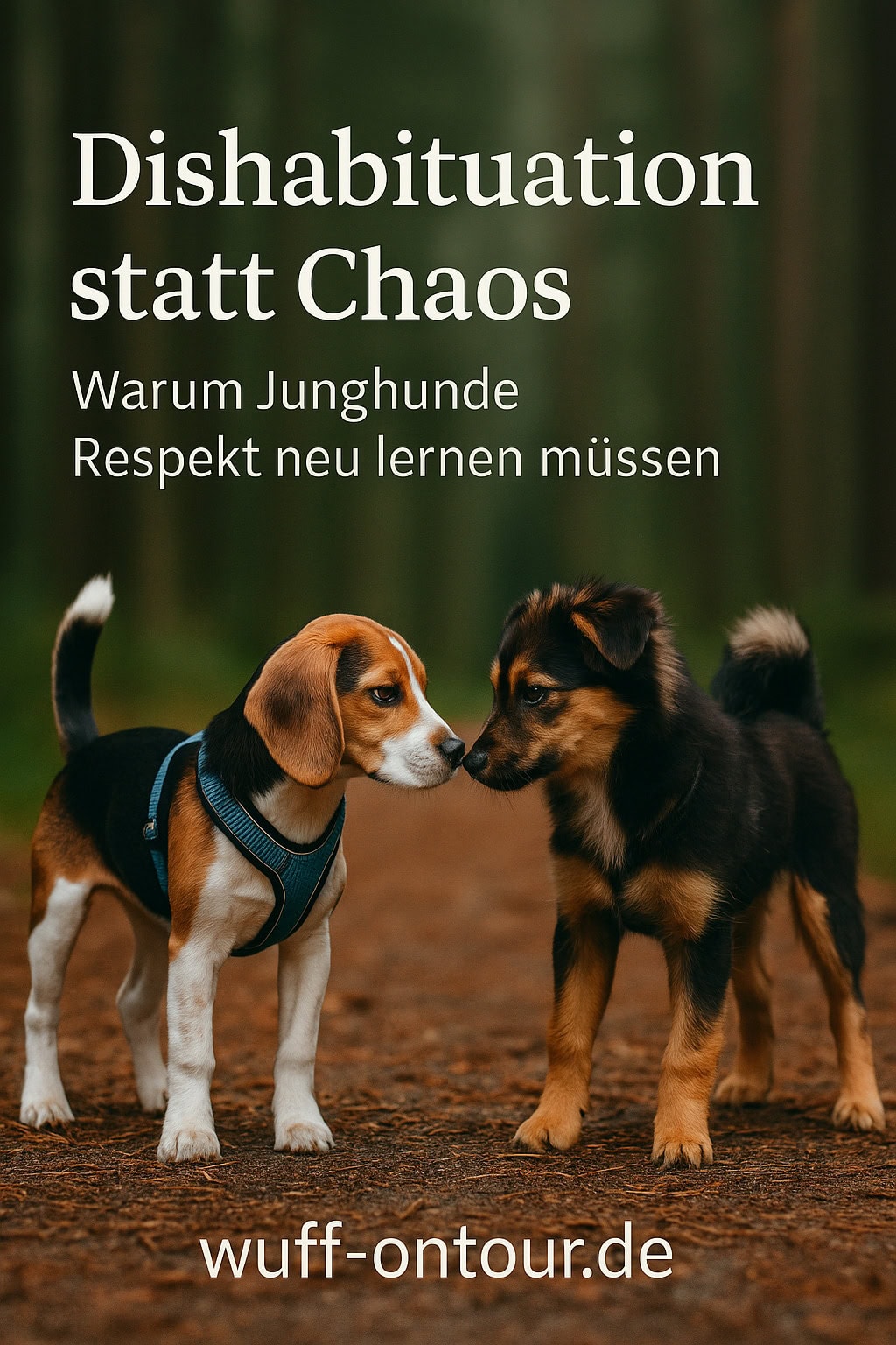 Zwei junge Hunde, "Dis habituation statt Chaos" Titelbild